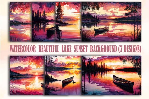 Beautiful Lake Sunset Backgrounds: A Designer's Resource
