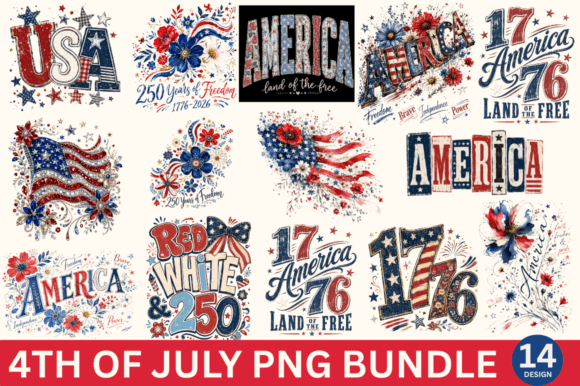 Celebrate the 250th with the Retro USA PNG Bundle