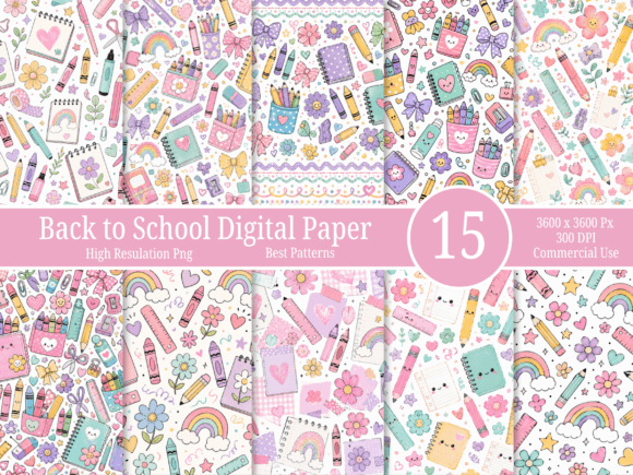 Designing with Charm: A Cute Back to School Digital Paper Bundle
