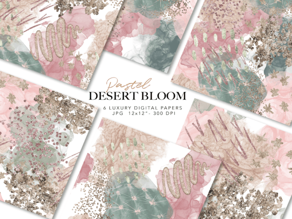 Elegant Dusty Pink and Green Backgrounds for Creative Projects
