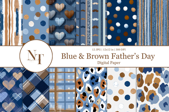 Elevate Dad's Day: Mastering Projects with Blue & Brown Digital Paper