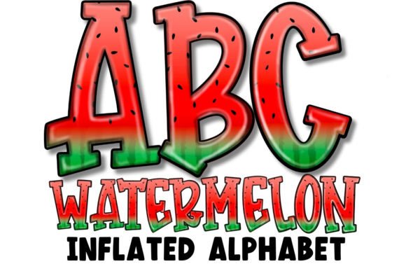 Inflated 3D Watermelon Alphabet PNG Set: A Fresh Take on Typography