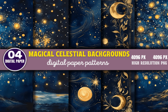Magical Celestial Backgrounds 1: Infuse Your Projects with Cosmic Wonder