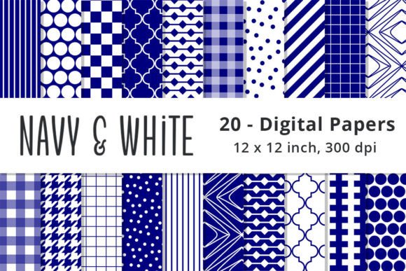 Navy Blue and White Digital Backgrounds for Modern Designs