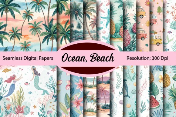 Ocean & Beach Seamless Digital Paper: A Creative Asset for Every Project