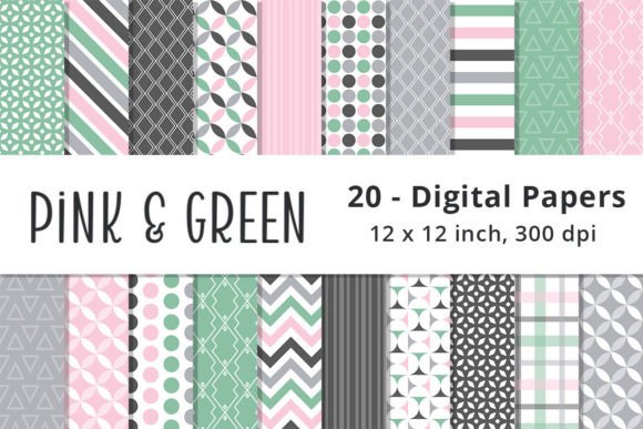Pink and Green Digital Paper Backgrounds: A Creative Toolkit