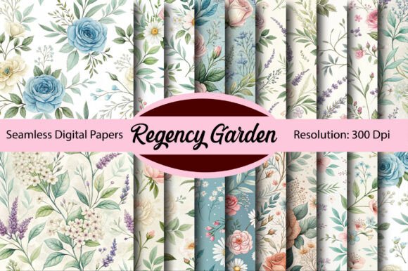 Regency Garden Seamless Digital Paper: Elevate Your Projects