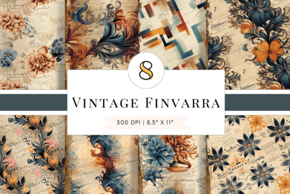 Timeless Charm: The Finvarra Collection of Blue & Orange Backgrounds