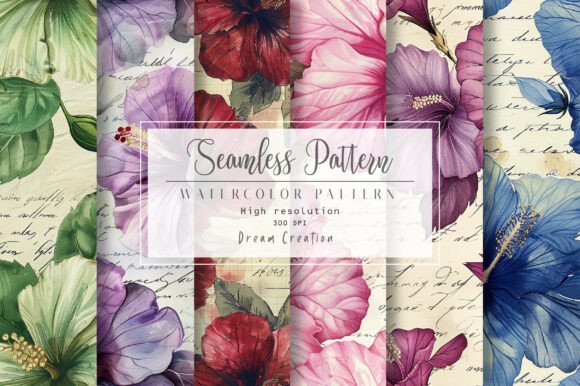 Timeless Elegance: Using Vintage Hibiscus Flower Digital Paper