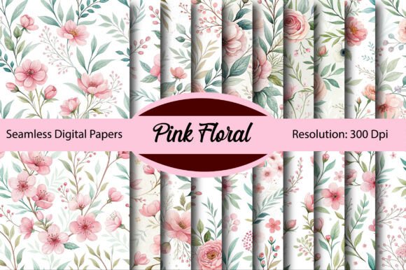 Unleash Creativity with Pink Watercolor Floral Digital Paper