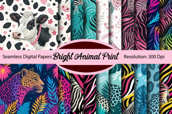 Unleashing Vibrant Style with Bright Animal Print Digital Paper