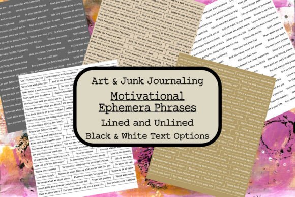 Uplift Your Paper Crafts with Junk Journal Ephemera Phrases Words Text