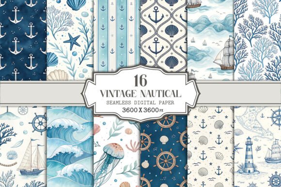 Vintage Nautical Seamless Patterns: Beyond the Anchor