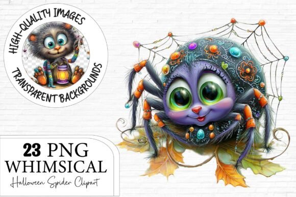 Whimsical Halloween Spider Clipart for Creative Projects
